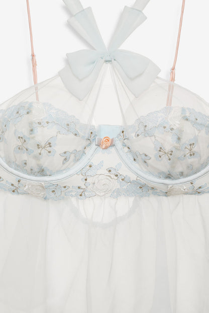 For Love and Lemons - Winter Roses Top - Blue