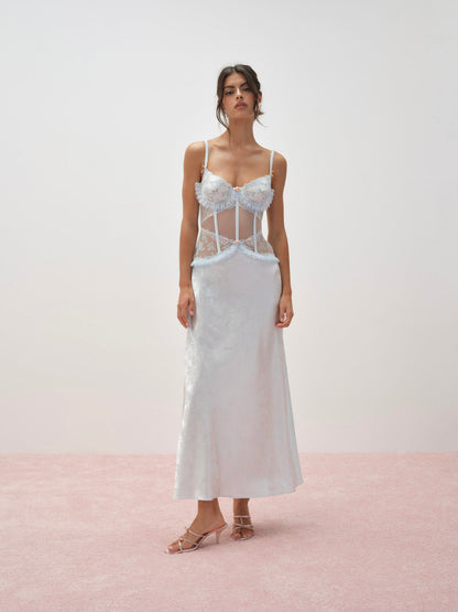 For Love and Lemons - Maribel Maxi Slip Dress - Blue