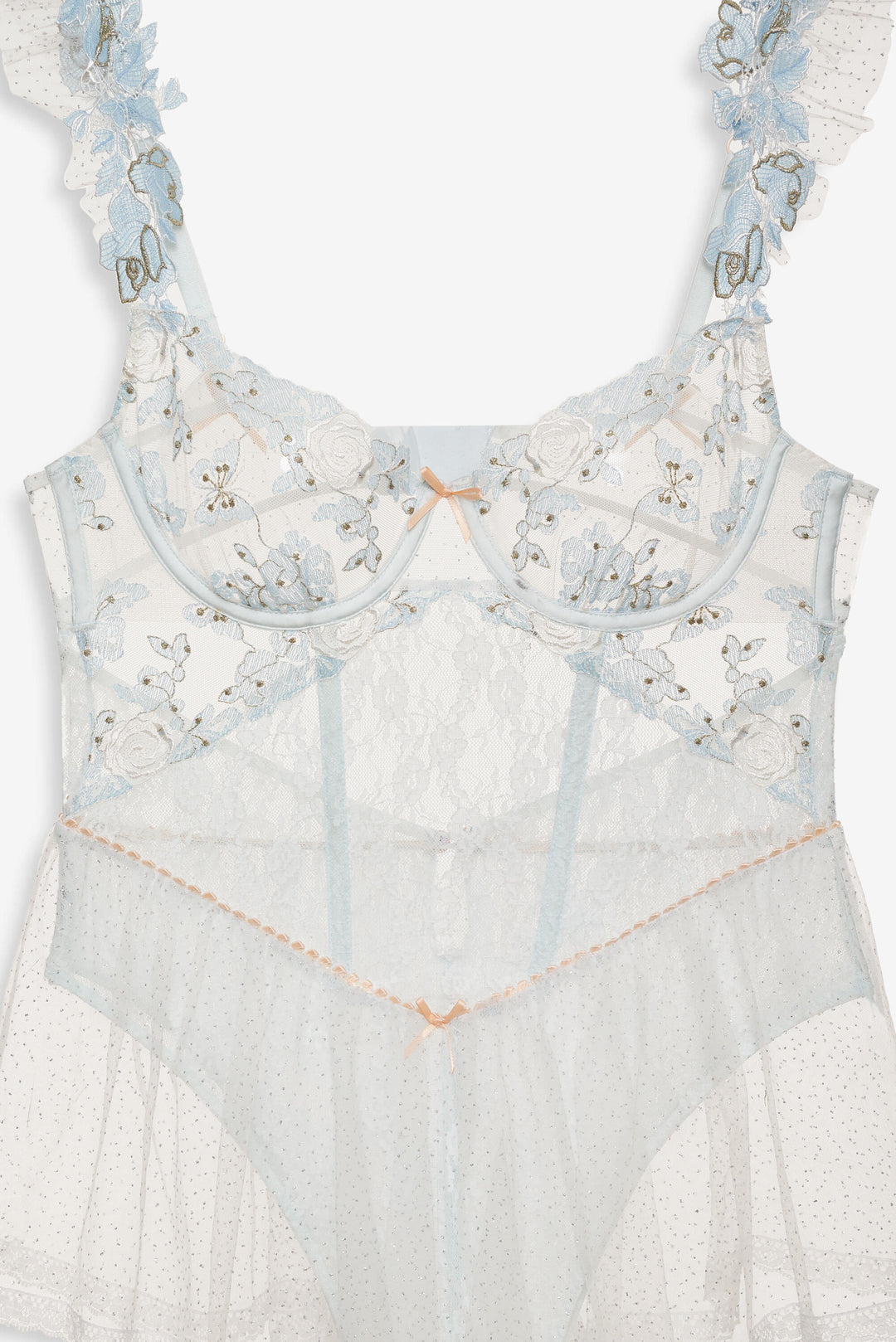 For Love and Lemons - Winter Roses Romper - Blue