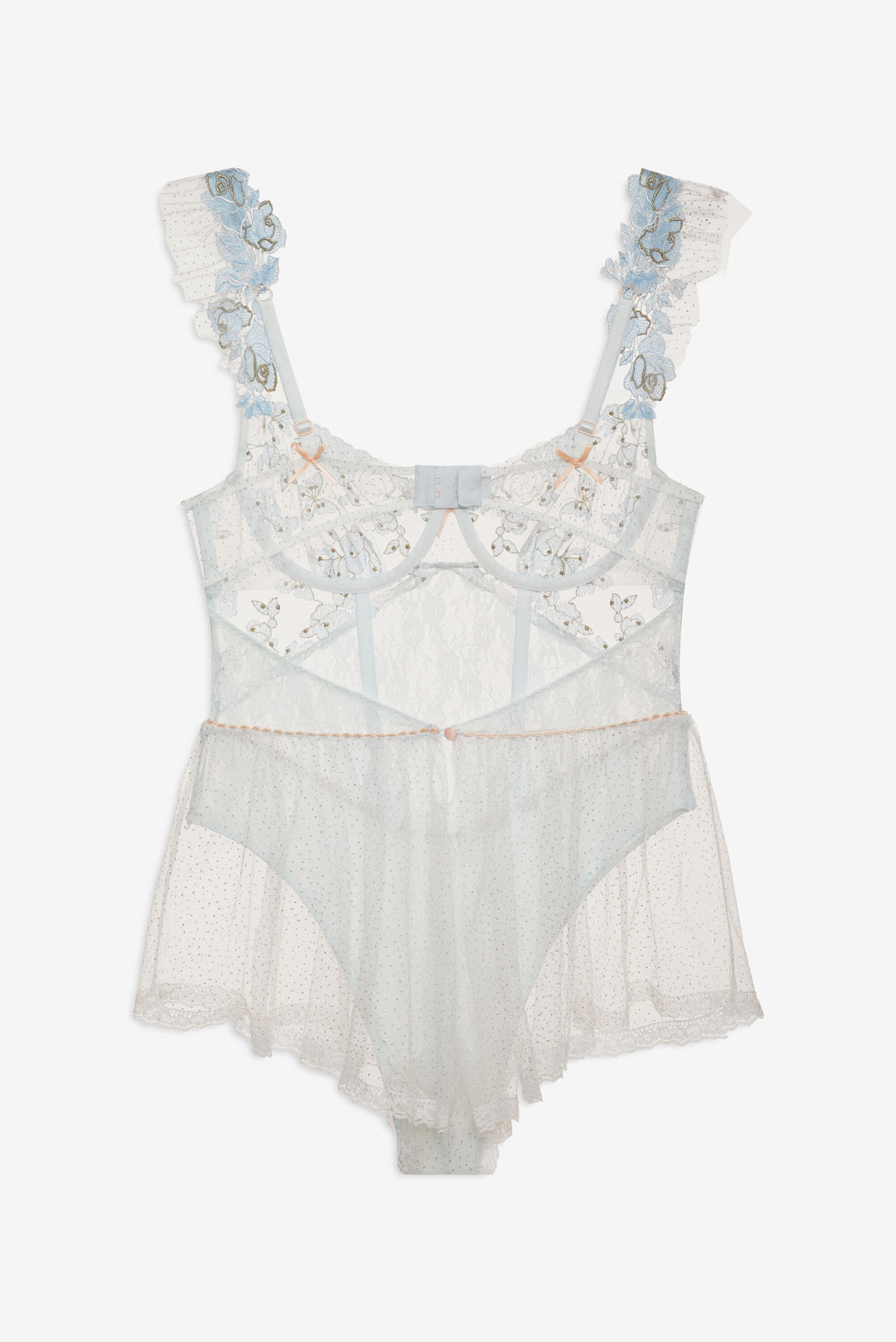 For Love and Lemons - Winter Roses Romper - Blue