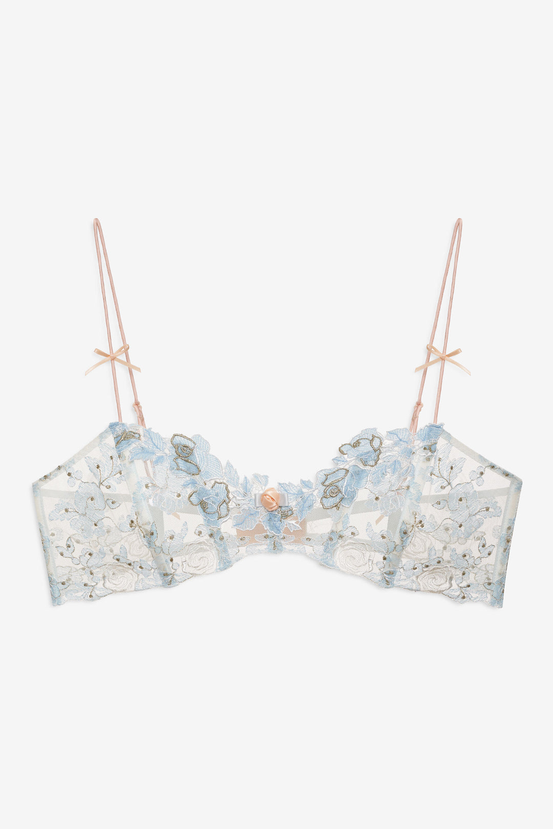 For Love and Lemons - Winter Roses Bra - Blue
