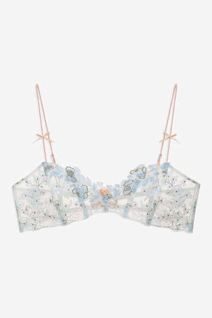 For Love and Lemons - Winter Roses Bra - Blue