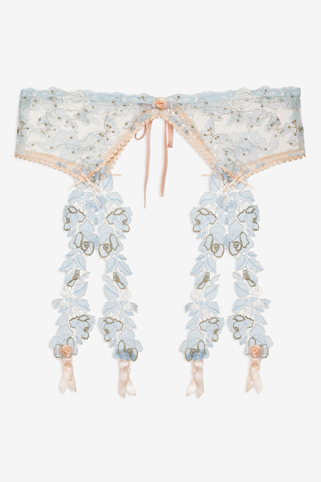 For Love and Lemons - Winter Roses Garter Belt - Blue