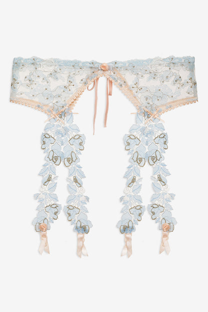 For Love and Lemons - Winter Roses Garter Belt - Blue