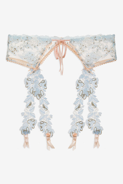 For Love and Lemons - Winter Roses Garter Belt - Blue