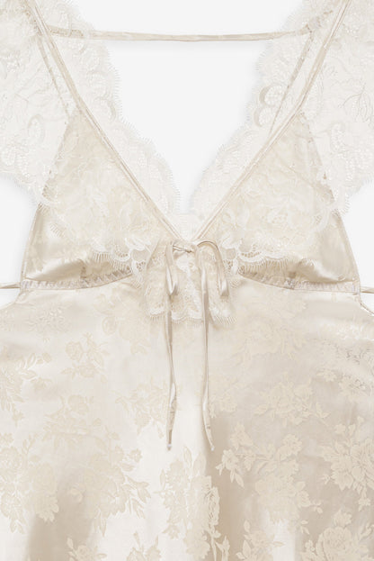 For Love and Lemons - Audrey Mini Slip Dress - Cream