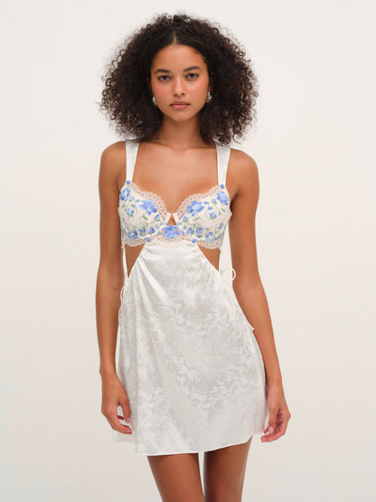 For Love and Lemons - Festival Rose Slip Dress - Blue