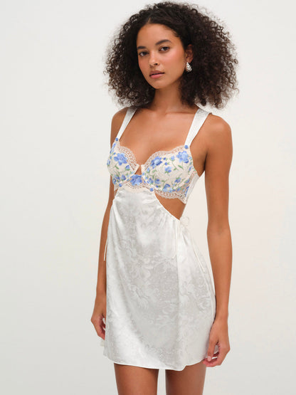 For Love and Lemons - Festival Rose Slip Dress - Blue