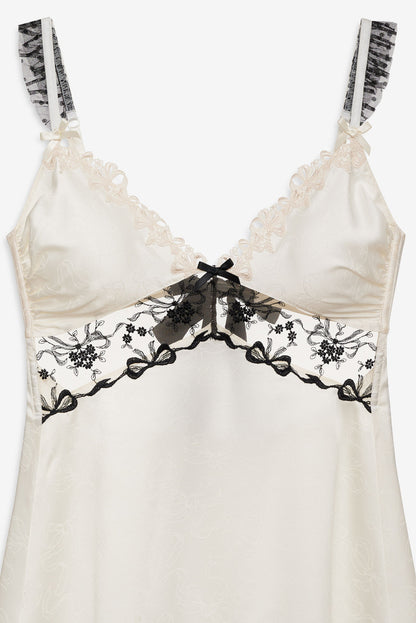 For Love and Lemons - Bow Time Slip Dress - Cream