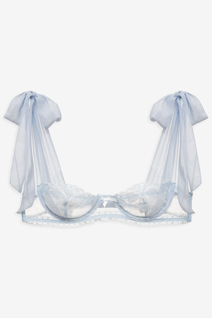 For Love and Lemons - Blair Bow Underwire Bra - Blue