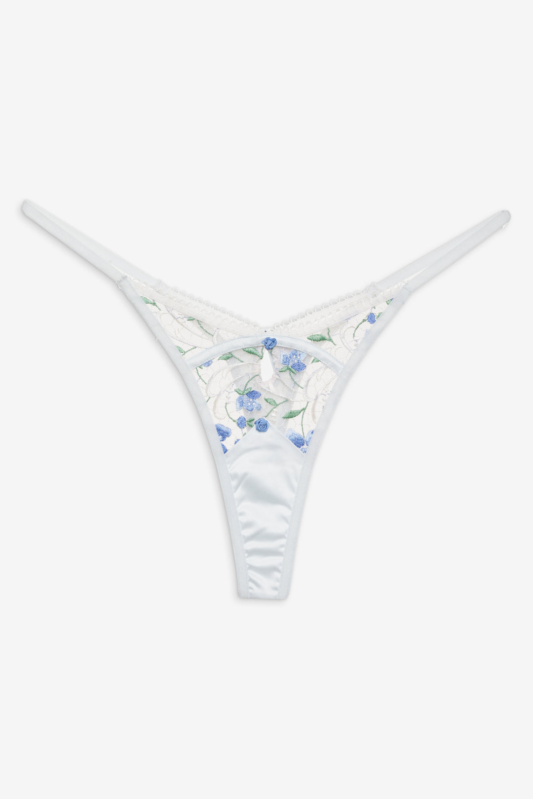 For Love and Lemons - Festival Rose Thong Panty - Blue