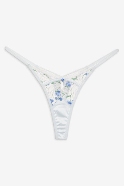 For Love and Lemons - Festival Rose Thong Panty - Blue