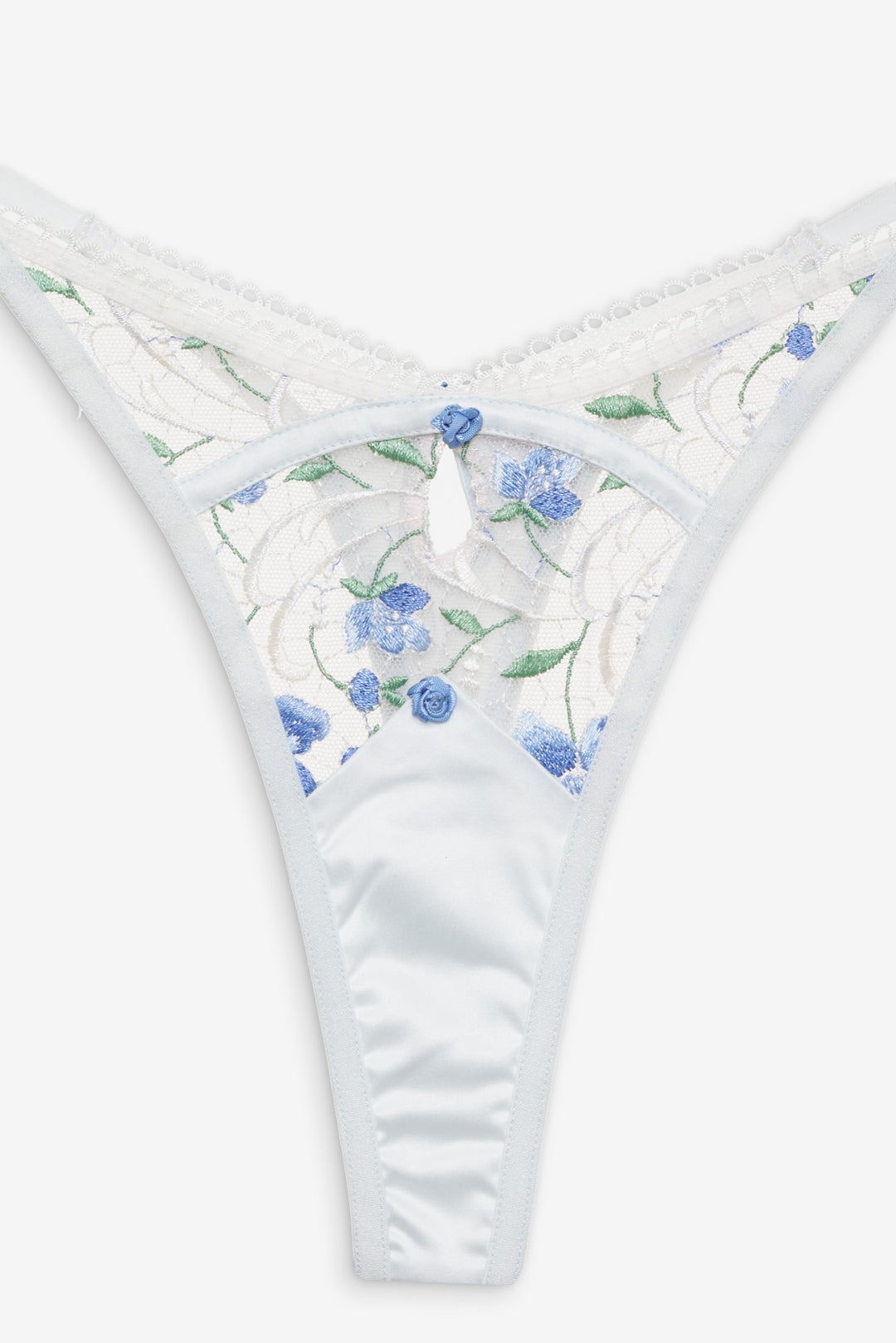 For Love and Lemons - Festival Rose Thong Panty - Blue