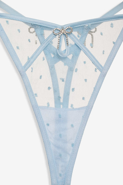 For Love and Lemons - Izzy Thong Panty - Blue
