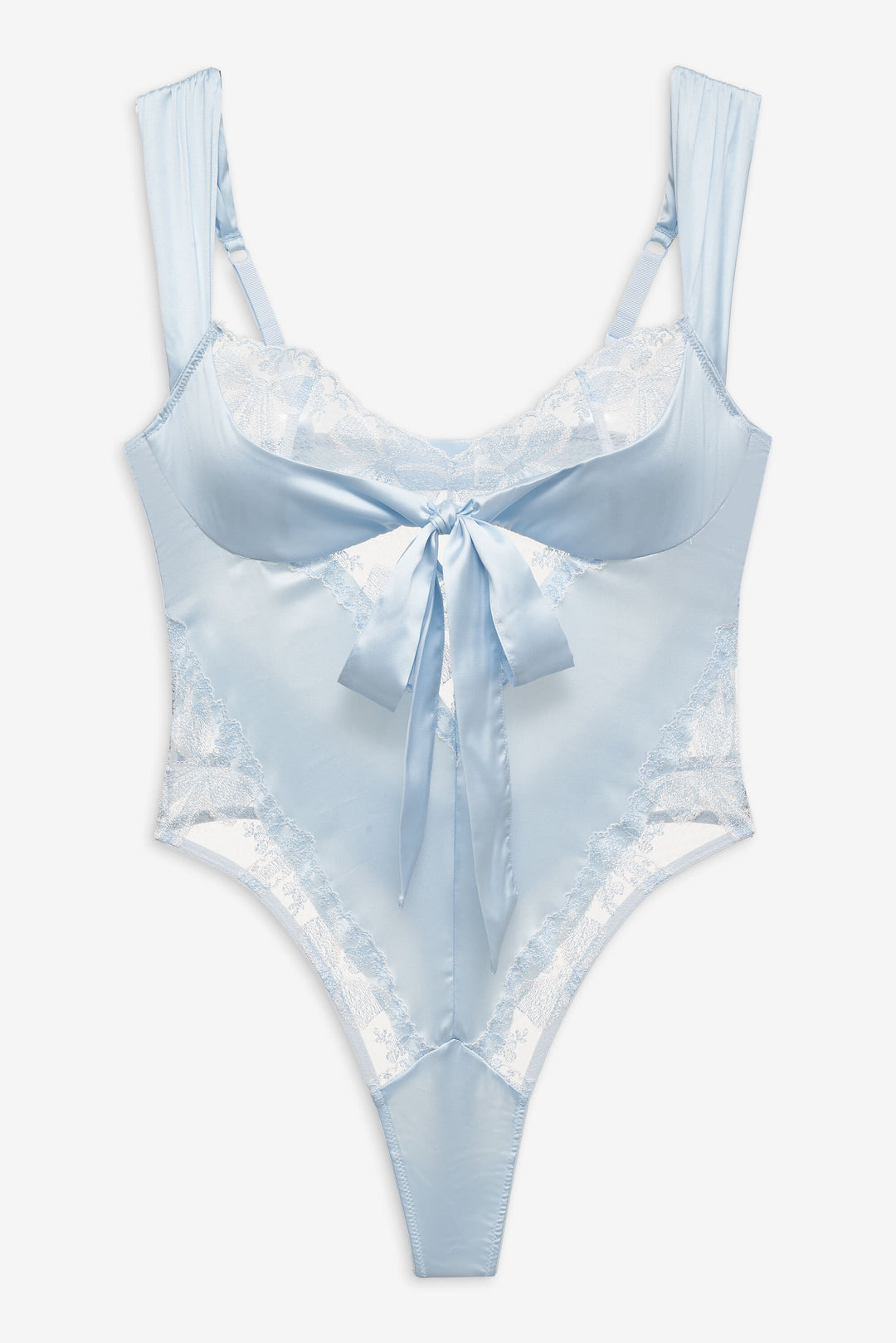 For Love and Lemons - Blair Bow Bodysuit - Blue