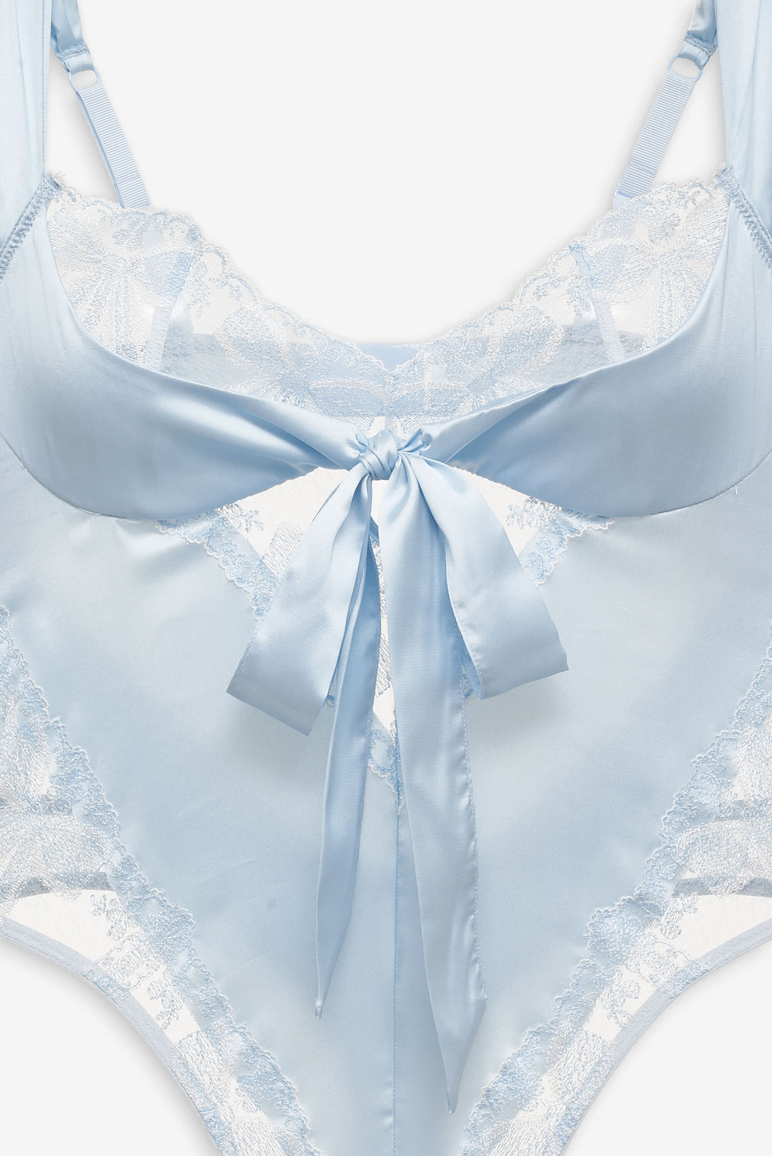 For Love and Lemons - Blair Bow Bodysuit - Blue