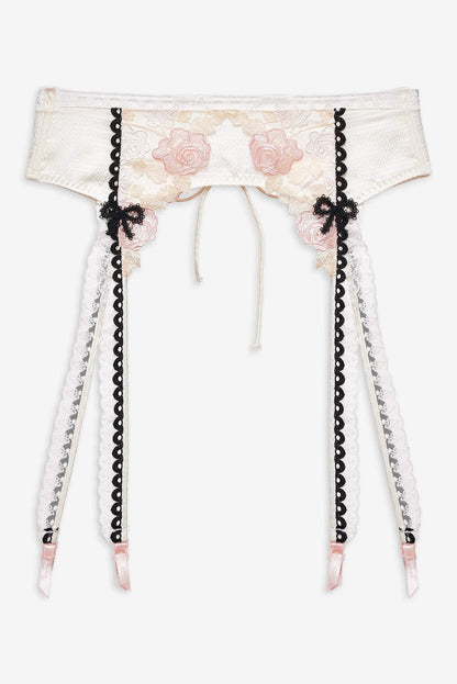 For Love and Lemons - Evie Floral Garter Belt - Cream