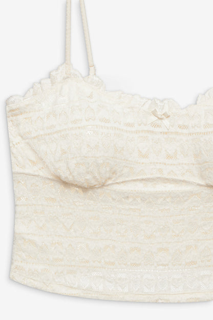 For Love and Lemons - Reba Sleep Top - White