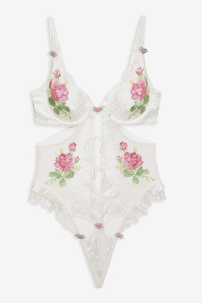 For Love and Lemons - Heirloom Rose Teddy - White