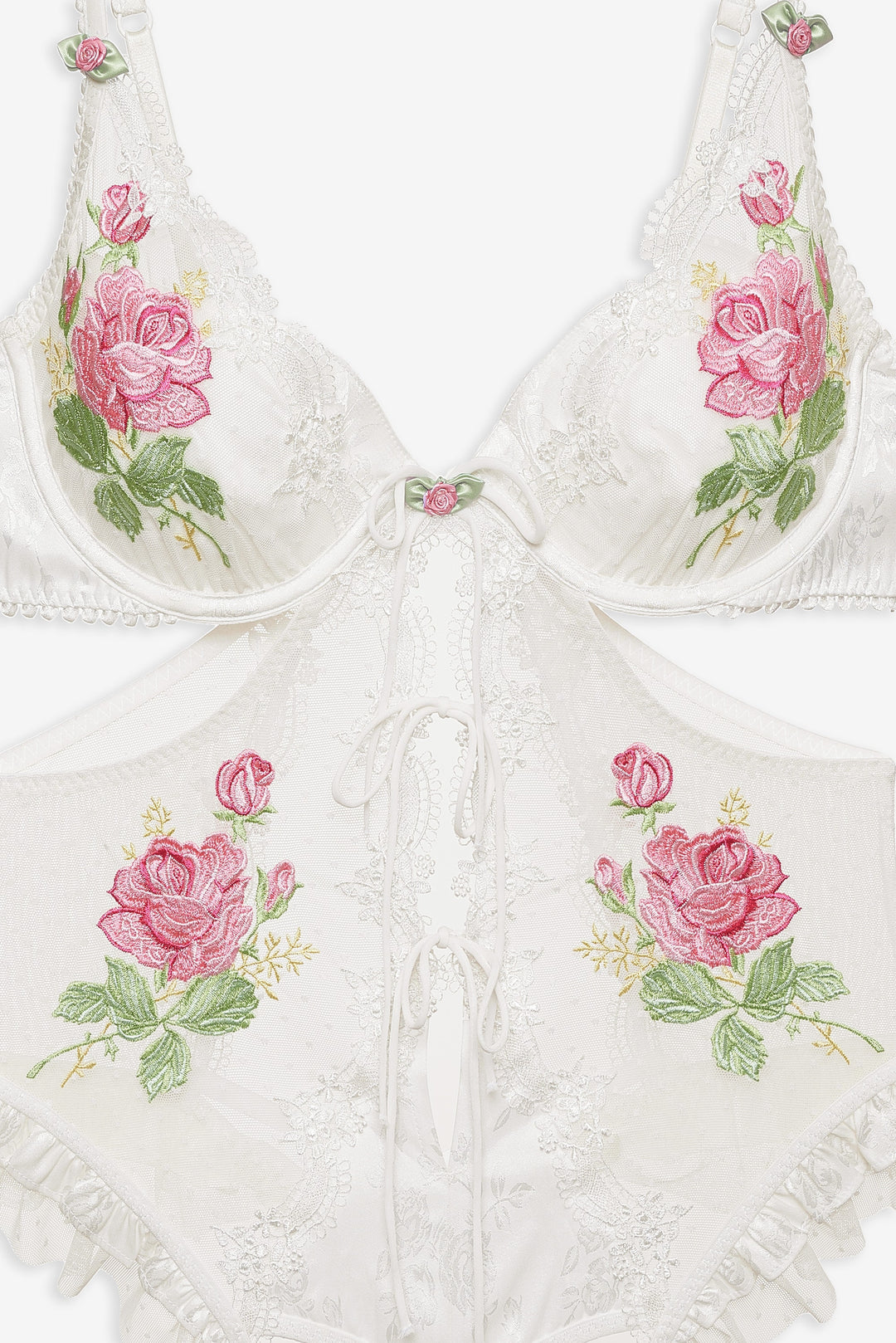 For Love and Lemons - Heirloom Rose Teddy - White