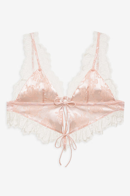 For Love and Lemons - Audrey Jacquard Top - Peach