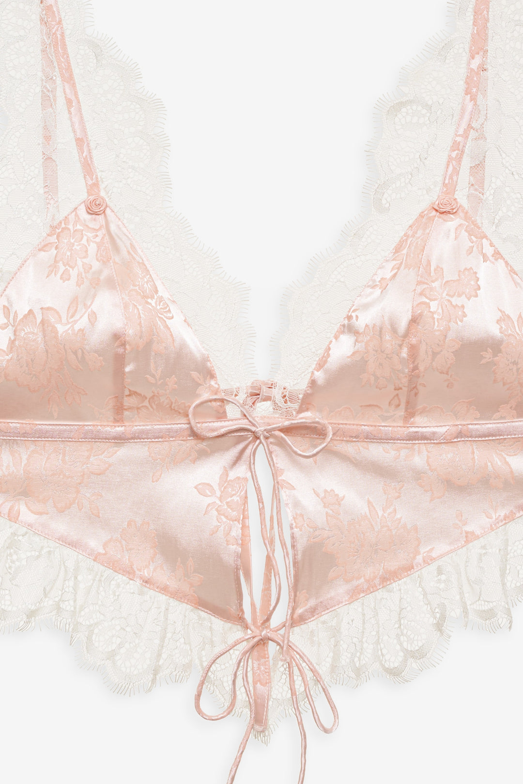 For Love and Lemons - Audrey Jacquard Top - Peach