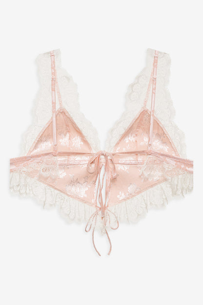 For Love and Lemons - Audrey Jacquard Top - Peach