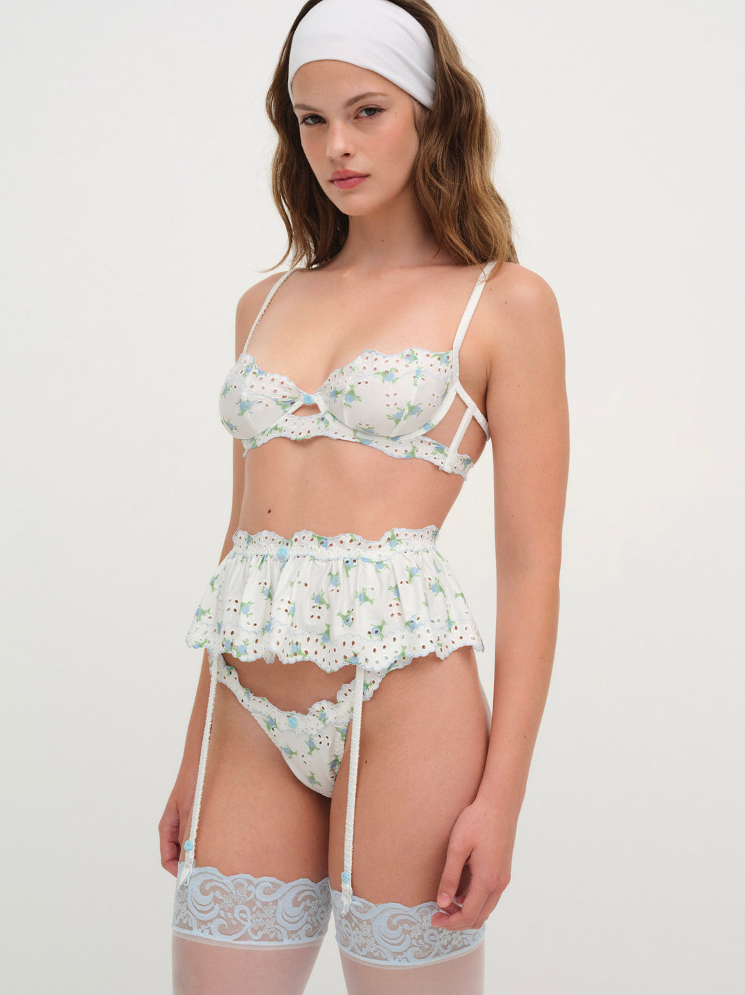 For Love and Lemons - Budding Blossom Garter Belt - White
