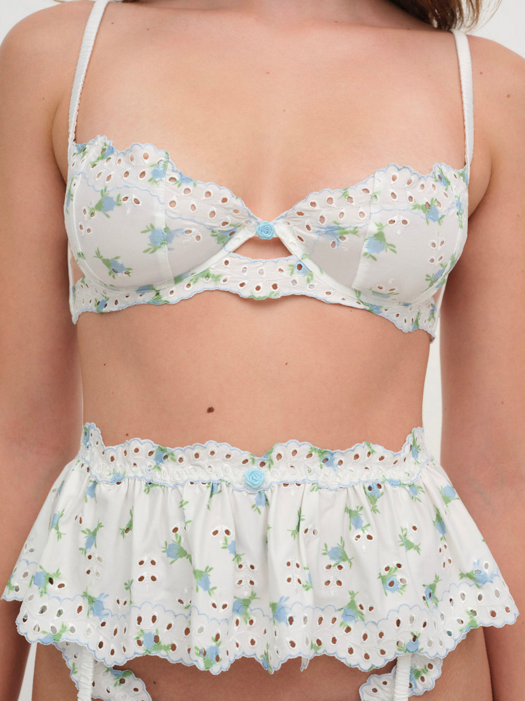 For Love and Lemons - Budding Blossom Garter Belt - White