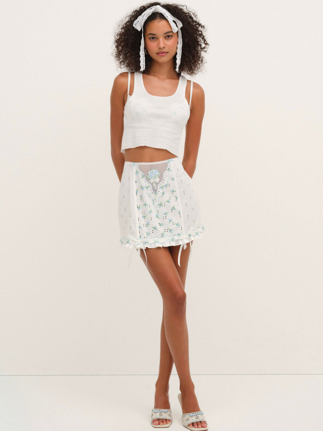 For Love and Lemons - Budding Blossom Garter Skirt - White