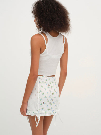 For Love and Lemons - Budding Blossom Garter Skirt - White