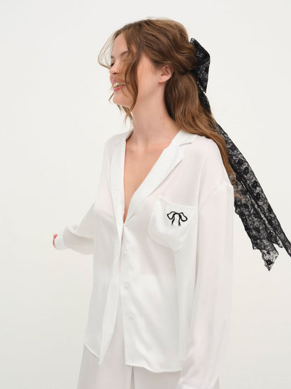 For Love and Lemons - Everyday PJ Top - White
