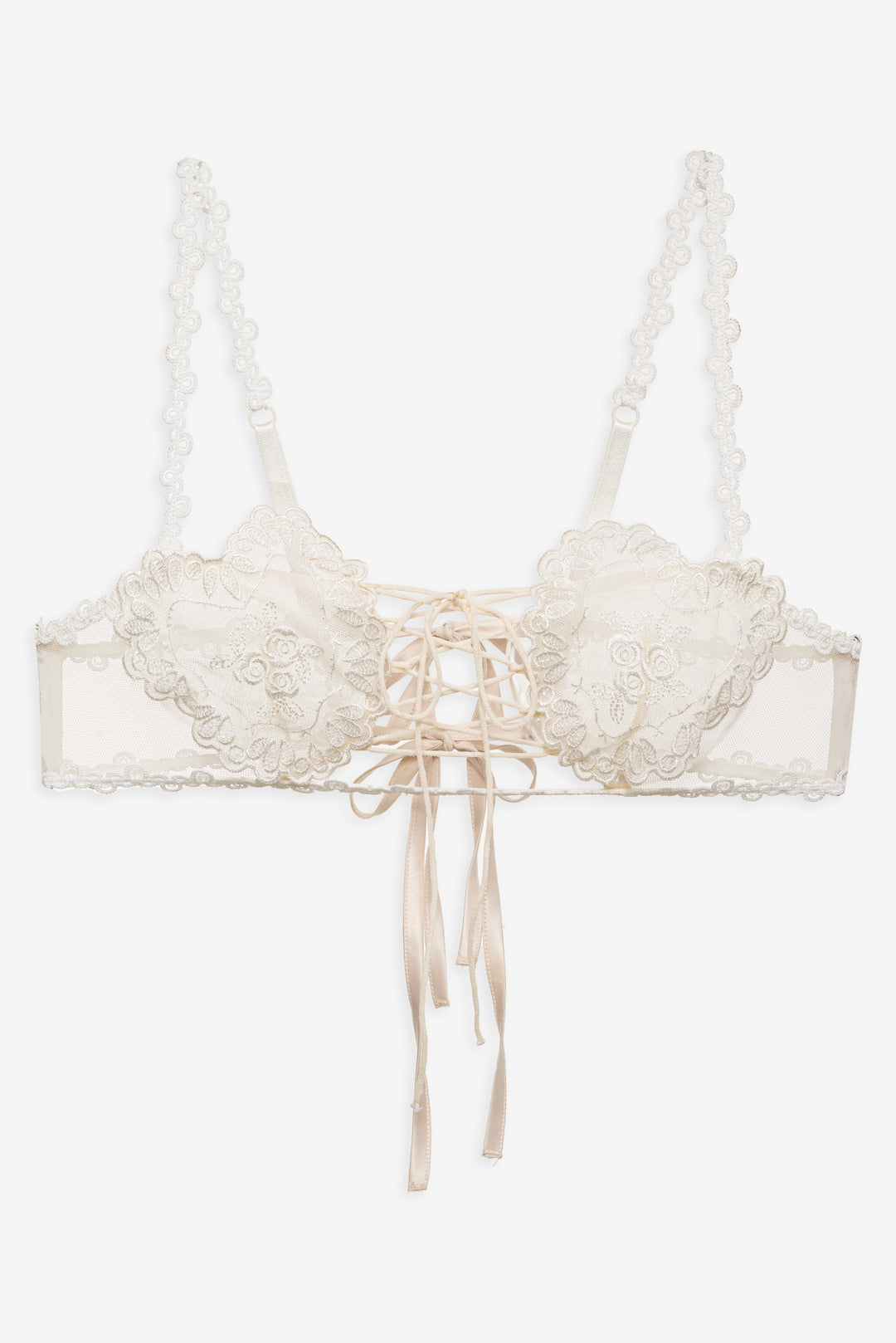 For Love and Lemons - Vintage Embroidery Bra - White
