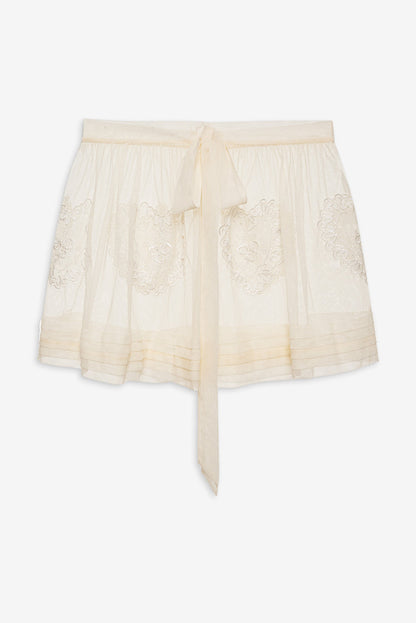 For Love and Lemons - Vintage Embroidery Skirt - White