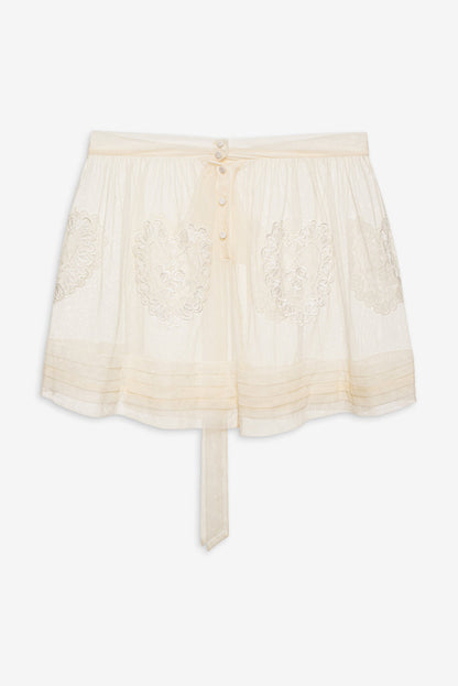 For Love and Lemons - Vintage Embroidery Skirt - White