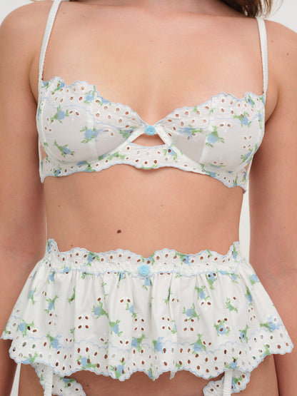 For Love and Lemons - Budding Blossom Underwire Bra - White