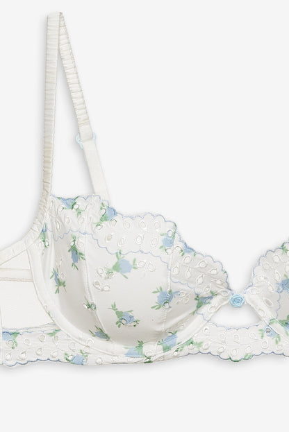 For Love and Lemons - Budding Blossom Underwire Bra - White