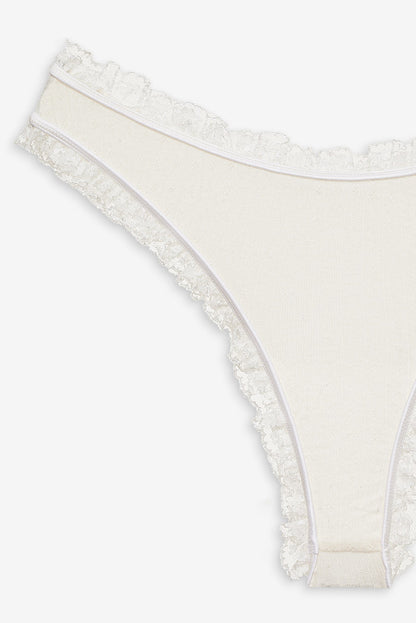 For Love and Lemons - Romy Cheeky Panty - White
