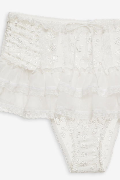For Love and Lemons - Layer Cake Chiffon Panty - White