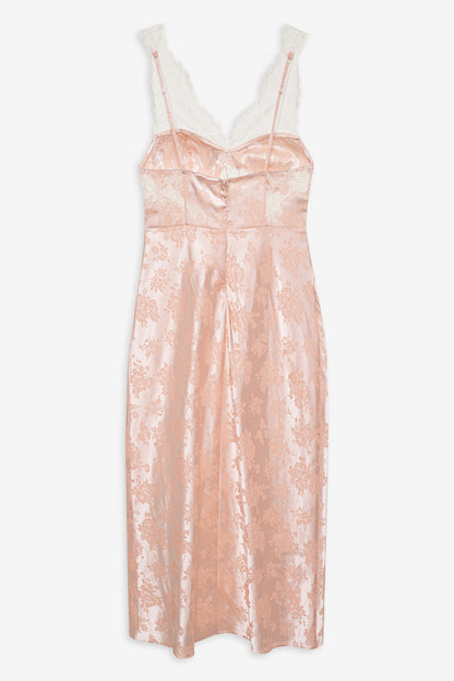For Love and Lemons - Audrey Jacquard Midi Slip - Peach