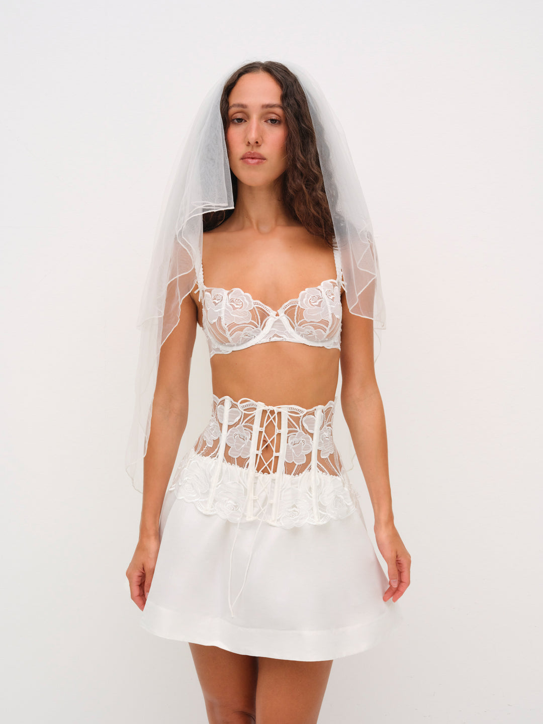 For Love and Lemons - Blushing Blooms Underwire Bra - White