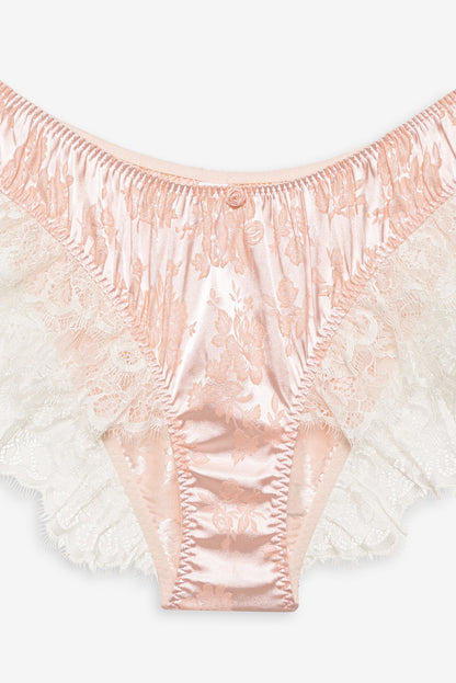 For Love and Lemons - Audrey Jacquard Shorts - Peach