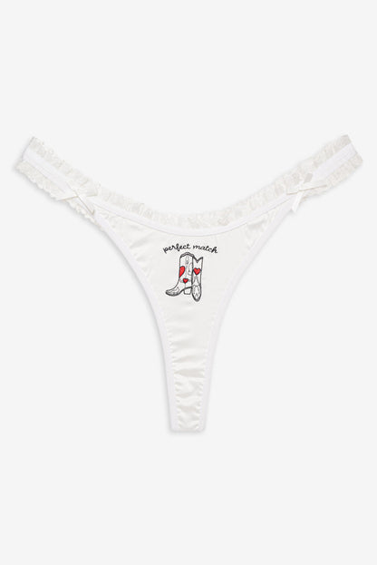 For Love and Lemons - Bachelorette Thong Panty Pack - White