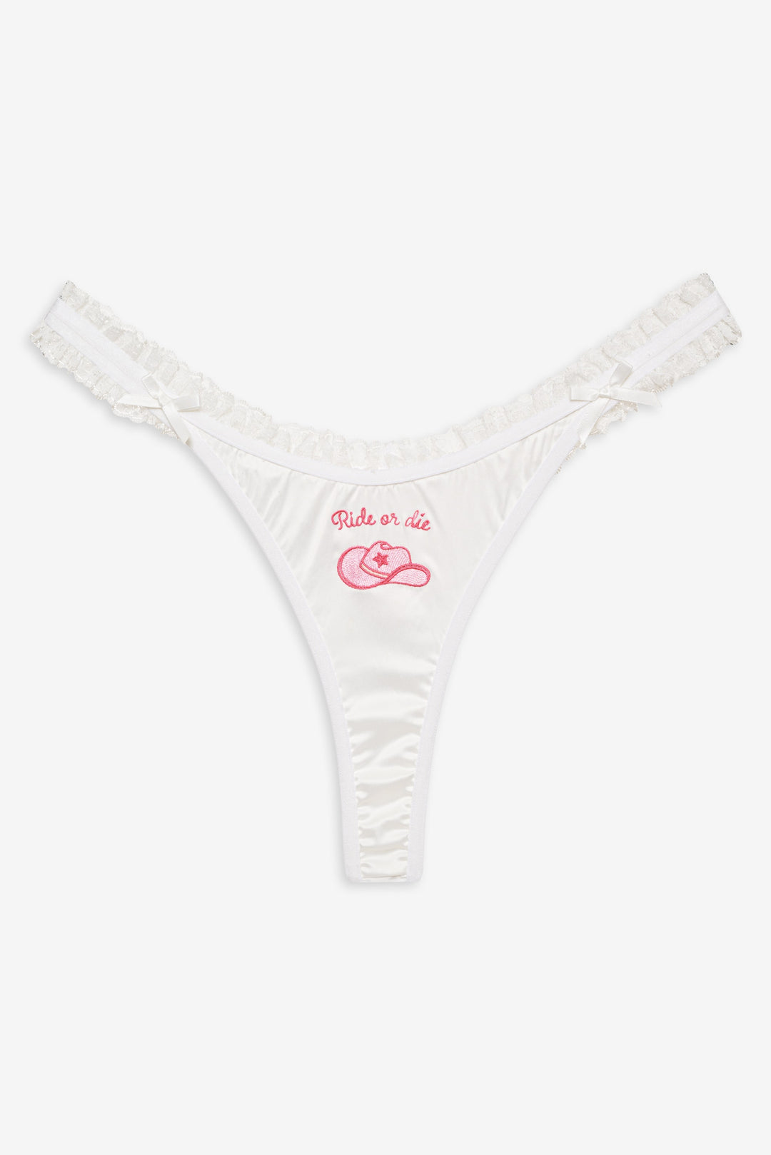For Love and Lemons - Bachelorette Thong Panty Pack - White