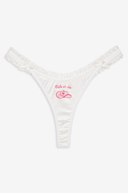 For Love and Lemons - Bachelorette Thong Panty Pack - White