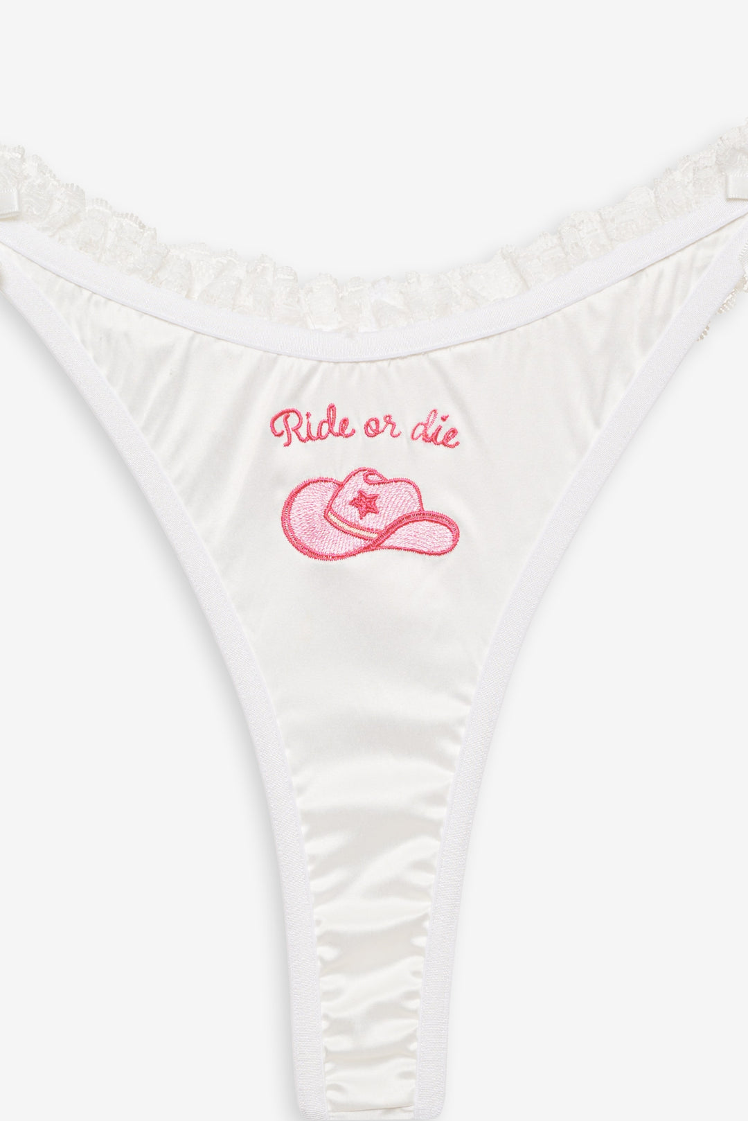 For Love and Lemons - Bachelorette Thong Panty Pack - White