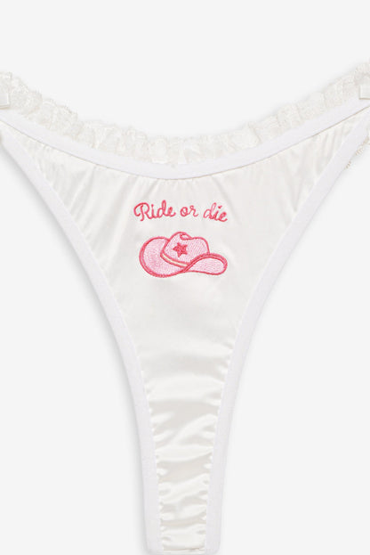 For Love and Lemons - Bachelorette Thong Panty Pack - White