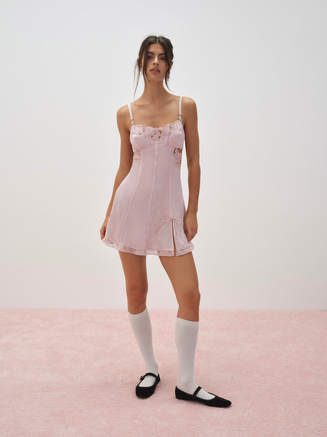 For Love and Lemons Blissful Blooms Slip Dress - Pink