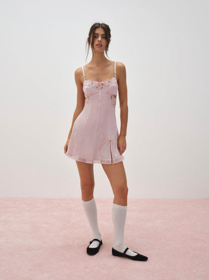 For Love and Lemons Blissful Blooms Slip Dress - Pink