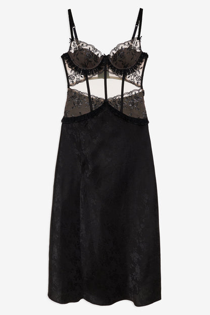 For Love and Lemons - Sonia Maxi Slip Dress - Black